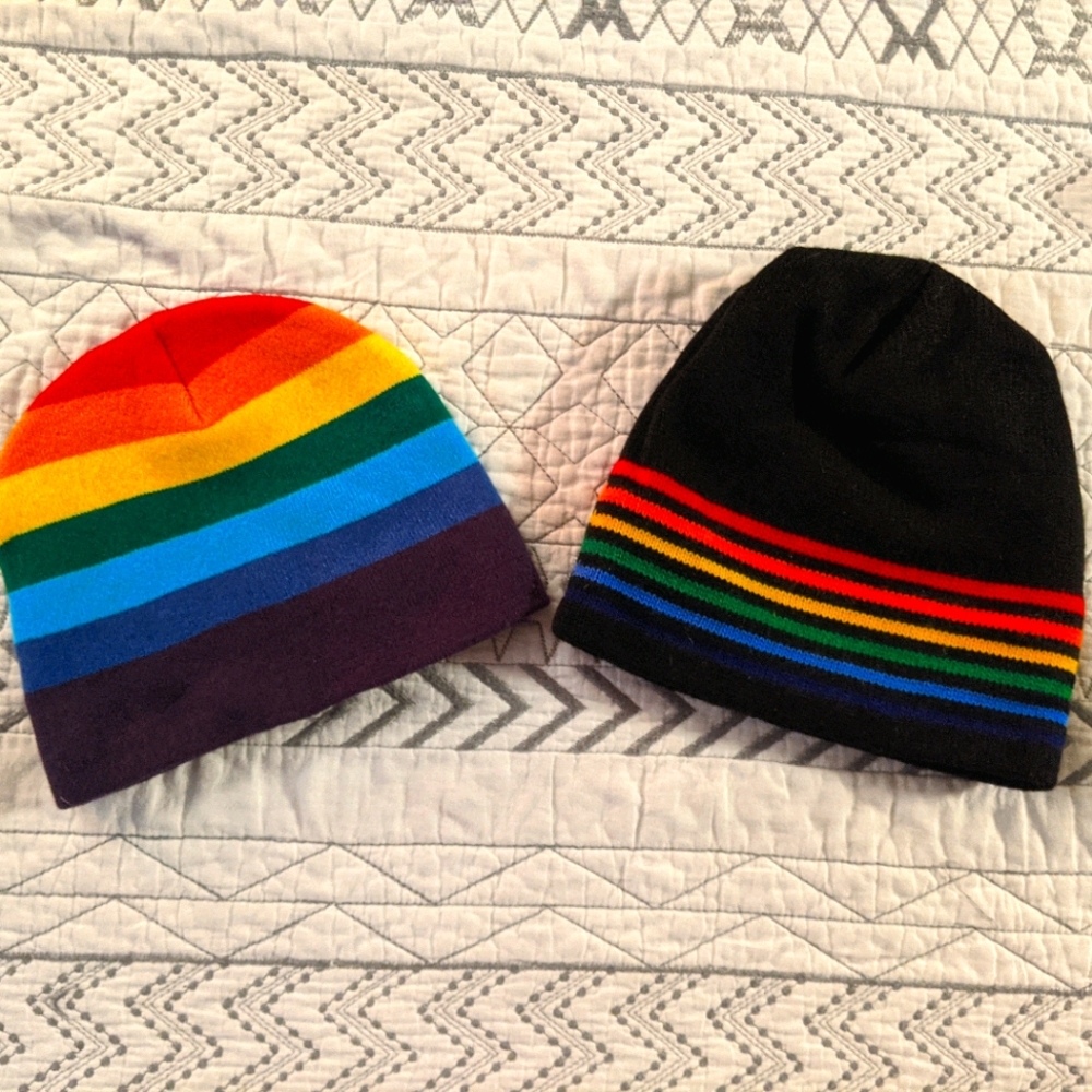LGBTQ Gay Pride Flag Rainbow Striped Hat Beanies🌈